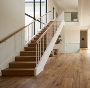 Apex flooring services - hardwood stairs installation by Ortiz Flooring in Apex, NC