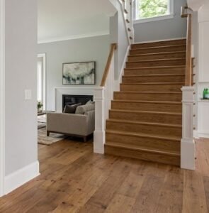 Professional flooring contractors Durham NC - hardwood stairs installation by Ortiz Flooring Inc.