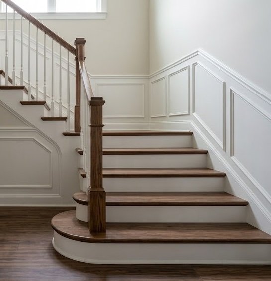Flooring contractors Morrisville NC - stair flooring installation by Ortiz Flooring Inc.