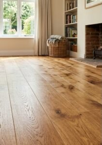 Professional flooring contractors in North Carolina preparing a residential floor installation